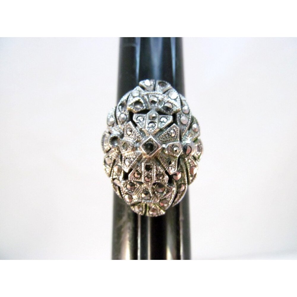 Vintage Sterling Silver Marcasite Ring Size 6.75 Signed Artez